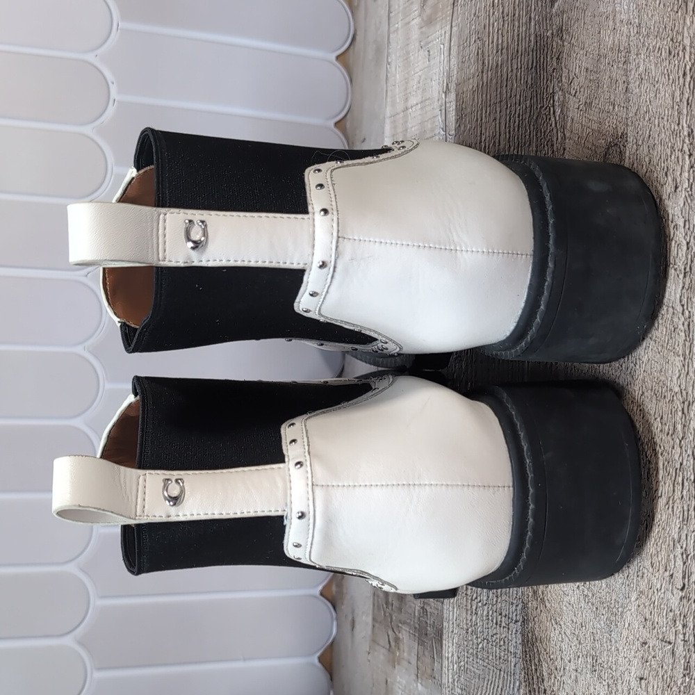 Coach White and Black Leather Boots - Picture 5 of 14